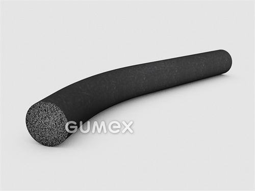 Mikroporézny profil kruhový, 50mm, hustota 500kg/m3, EPDM, -30°C/+80°C, čierny